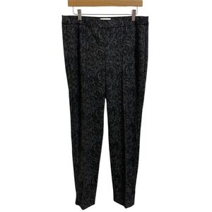 Laura Paisley Jacquard Black Metallic Quiet Luxury Vintage Boho Luxe Pants‎ 12